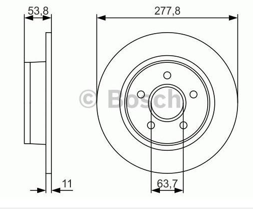 BOS-0986479S51 FREN DİSK ARKA (278MM)(FORD:CONNECT 02-)