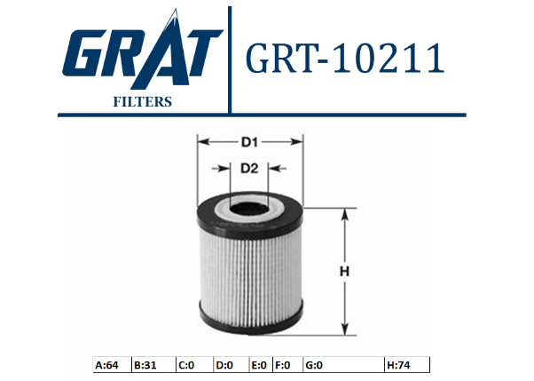 GRT-10211 YAĞ FİLTRESİ GRANGE PUNTO - ASTRA H - VECTRA C