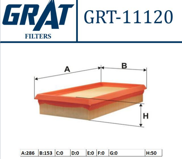 GRT-11120 HAVA FİLTRESİ DACİCA SOLENZA 1.9