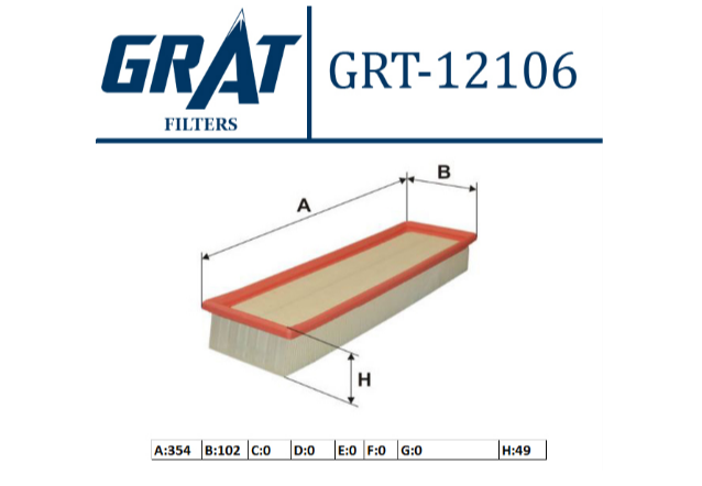 GRT-12106 HAVA FİLTRESİ ( PEUGEOT 206 1.4 16V-307 1.4 16V CIROEN C4 1.4 16V )