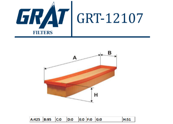 GRT-12107 HAVA FILTRESI ( PEUGEOT PARTNER II-P206-
