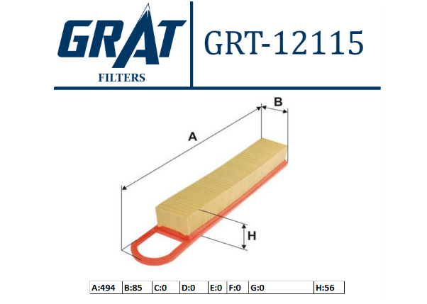 GRT-12115 HAVA FİLTRESİ ( PEUGEOT 308 1.4-1.6 16V )