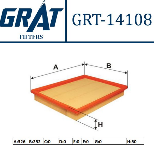 GRT-14108 OPEL: VECTRA C 1.6 1.8 HAVA FİLTRESİ