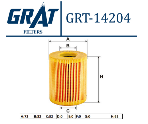 GRT-14204 CORSA 1,7 YAĞ FİLTRESİ