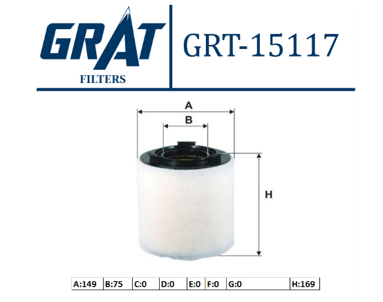 GRT-15117 ( HAVA FİLTRESİ VW: POLO 1.4GTI - 1.6TDI 09- IBIZA V-FABIA 1.2TSI - 1.4TSI - 1.6TDI 09-) OEM:6R0129620A