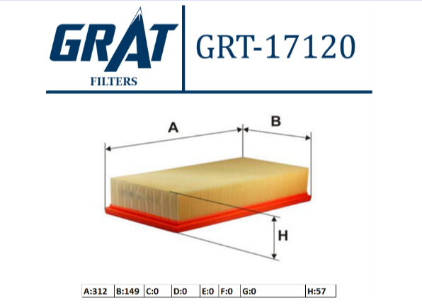 GRT-17120 T15 HAVA FİLTRESİ