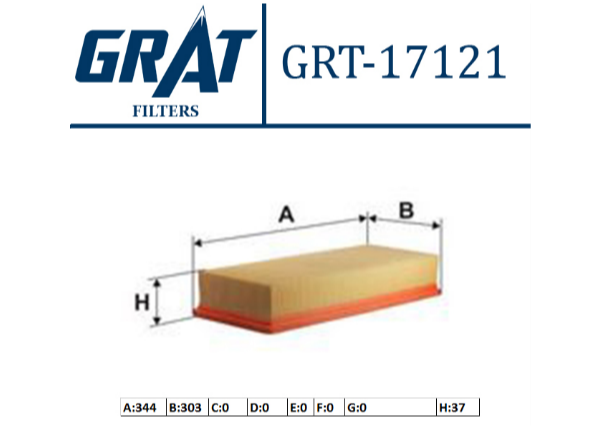 GRT-17121 HAVA FİLTRESİ ( FORD : TRANSIT 2.2TDCI 11- TOURNEO CUSTOM 2.2TDCI 12- )