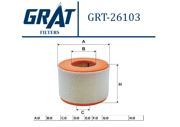 GRT-26103 HAVA FİLTRESİ ( AUDI A6 2.0TFSI 2.0TDI 2011-)