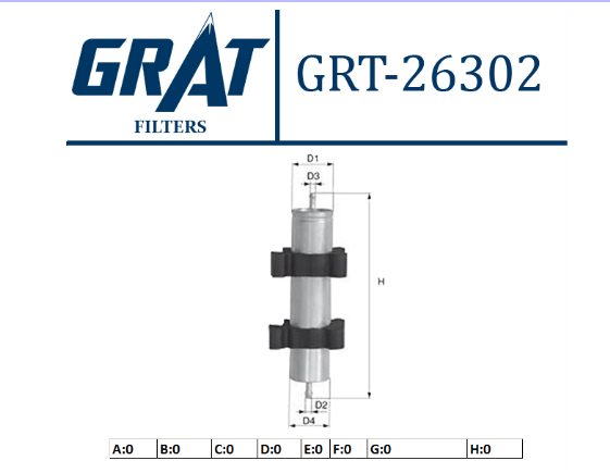 GRT-26302 YAKIT FİLTRESİ ( AUDI : A4 8K-A5 8T3 2.0-2.7-3.0 TDI V6 08-Q7 3.0 TDI-4.2 TDI 2010- )